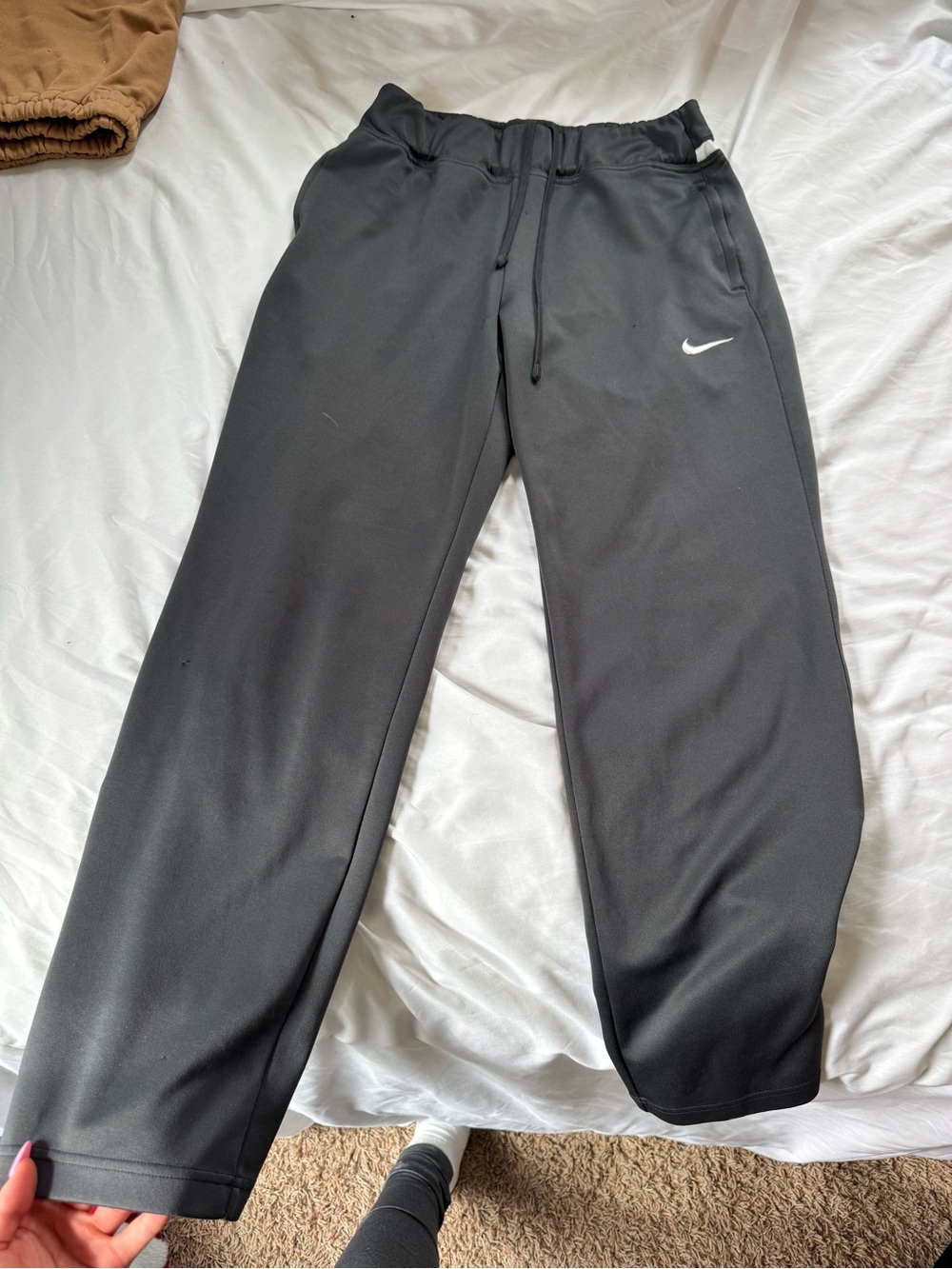 Nike women’s grey Jogger Sweatpants with White Swoosh